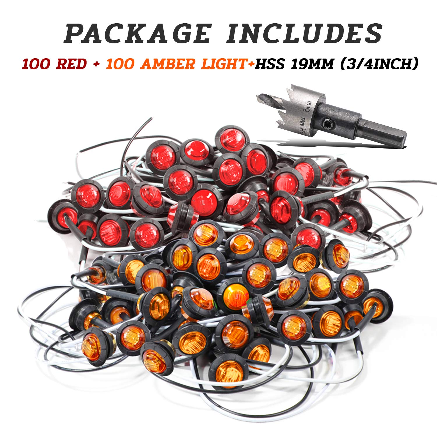 Luces Indicadoras Lateral con 3 LED 100 Ámbar 100 Rojo Mini - Imagen 8