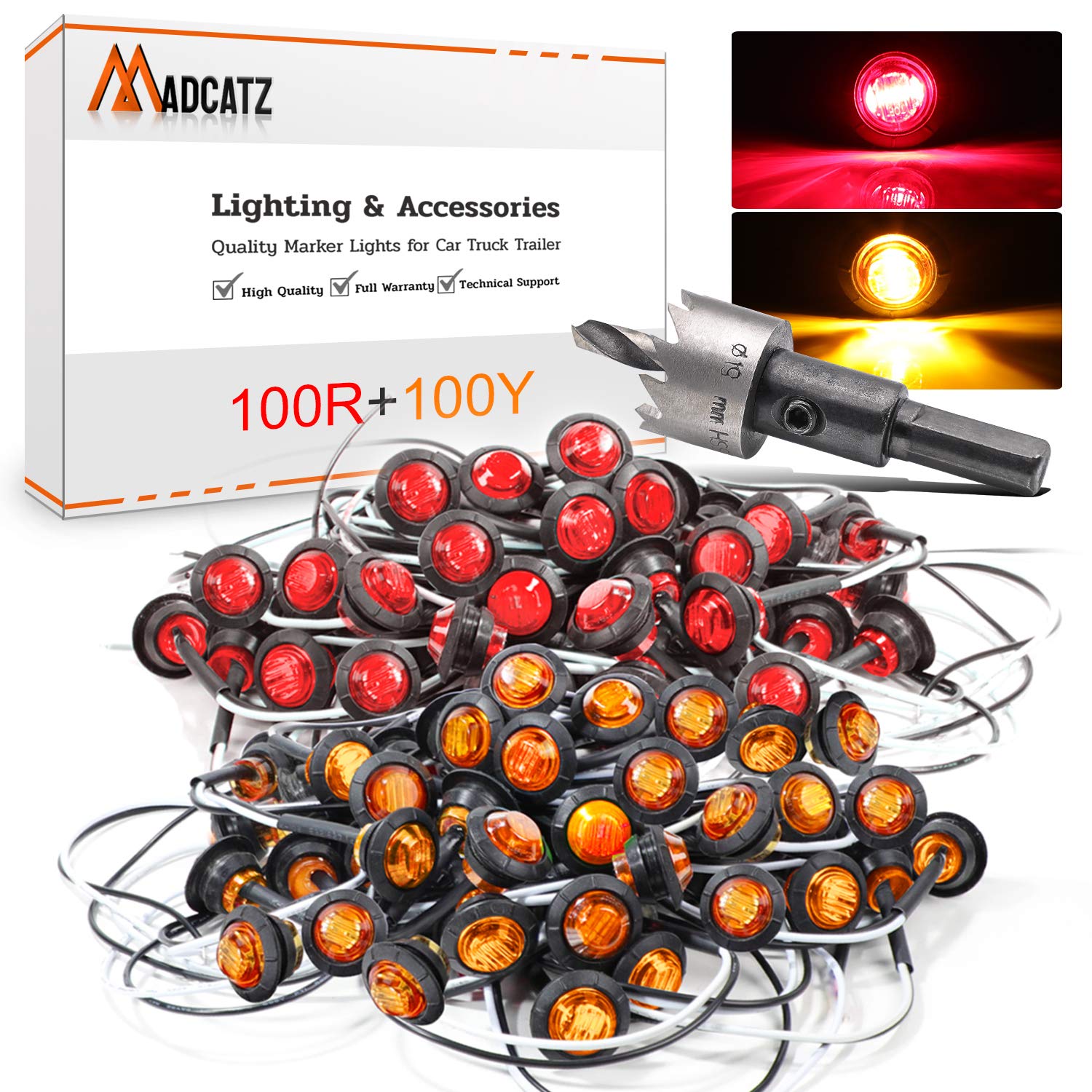 Luces Indicadoras Lateral con 3 LED 100 Ámbar 100 Rojo Mini - Imagen 3