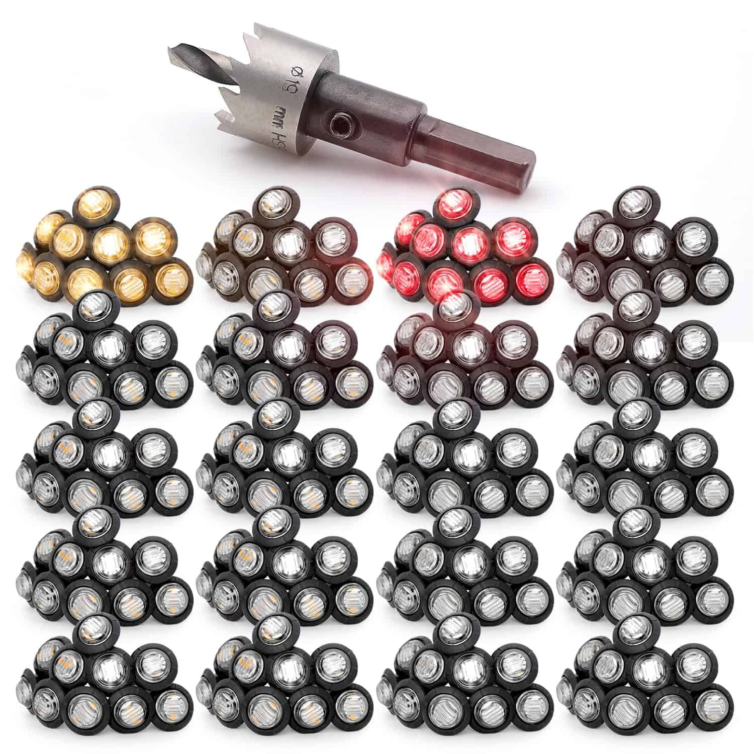 Pack de 200 Luces Marcadoras Laterales Mini Redondas de 3/4