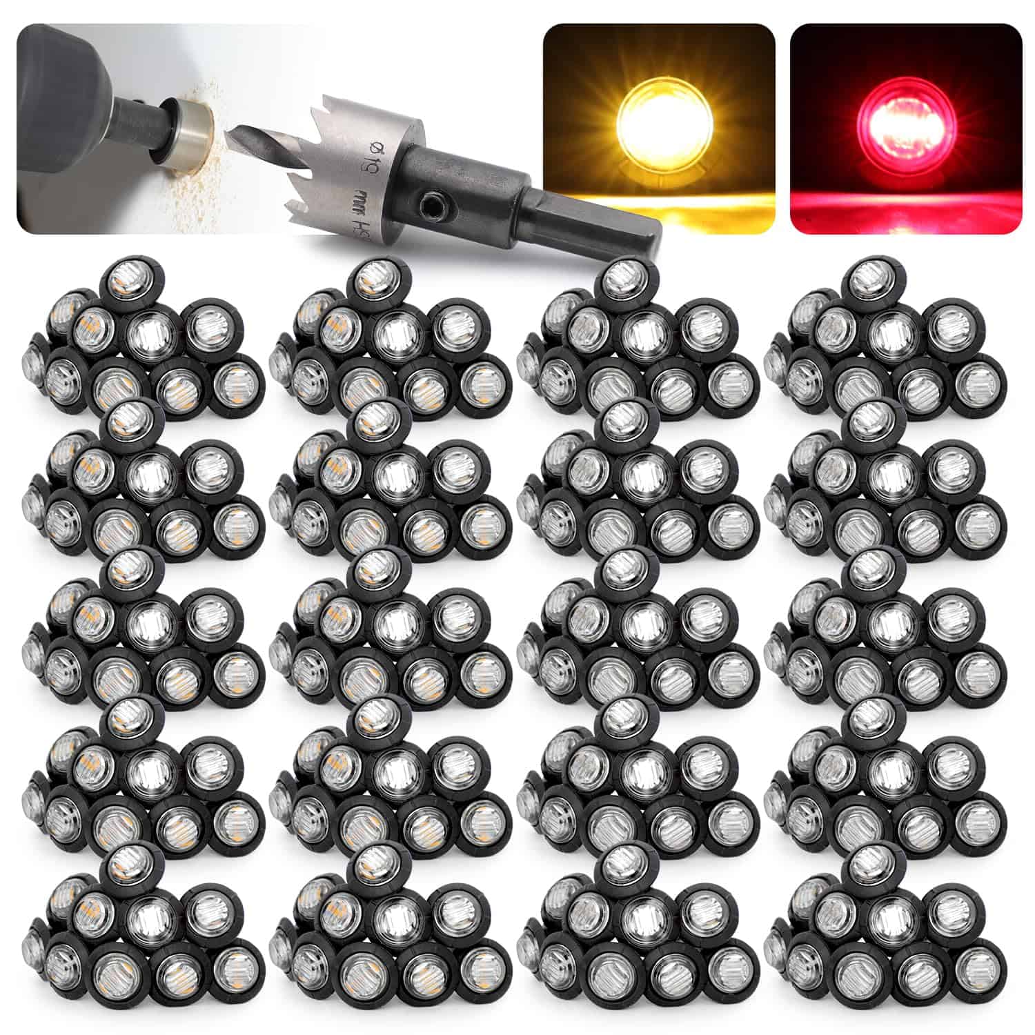Pack de 200 Luces Marcadoras Laterales Mini Redondas de 3/4 - Imagen 3