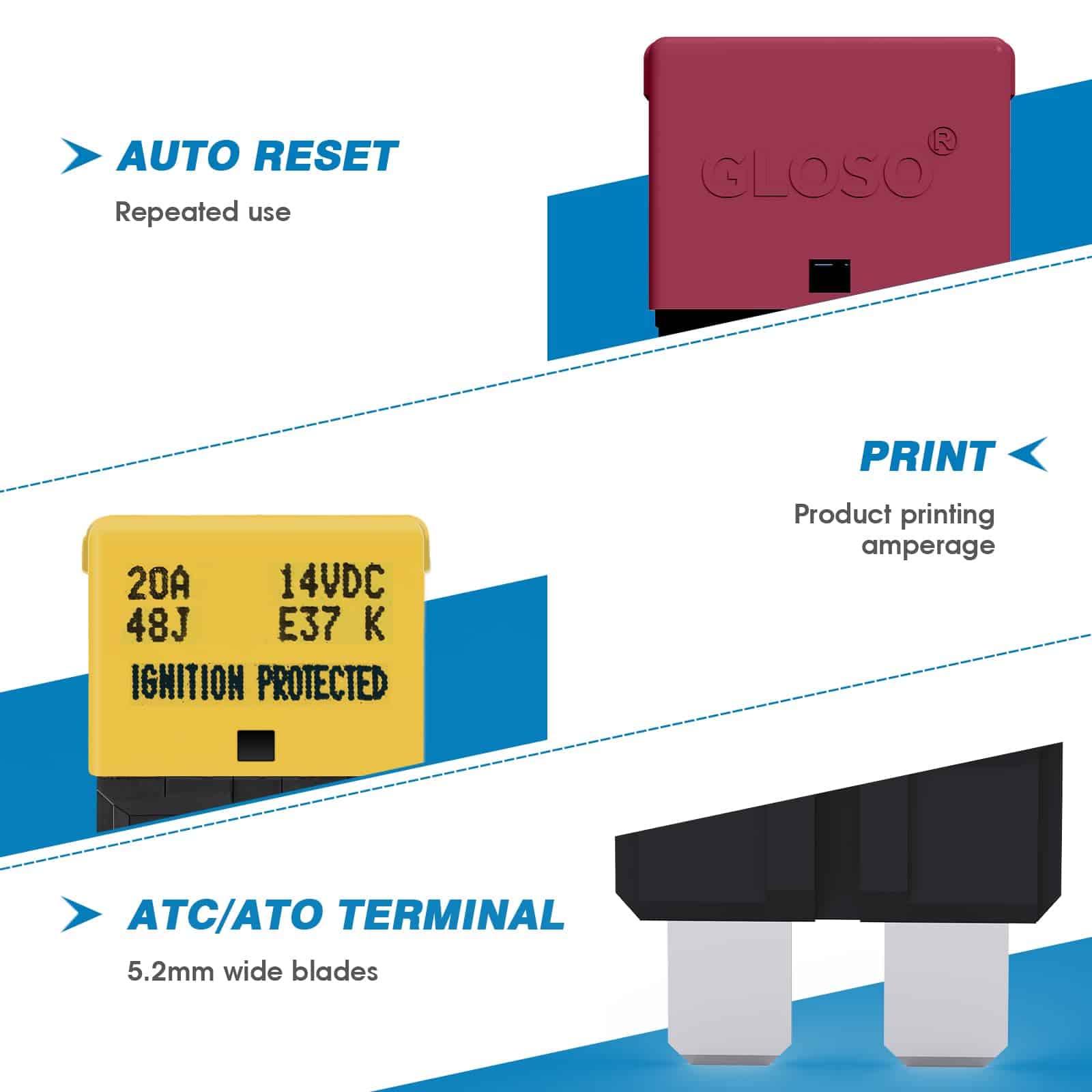 Interruptores de Circuito GLOSO E37 Auto Reset de Perfil - Imagen 5