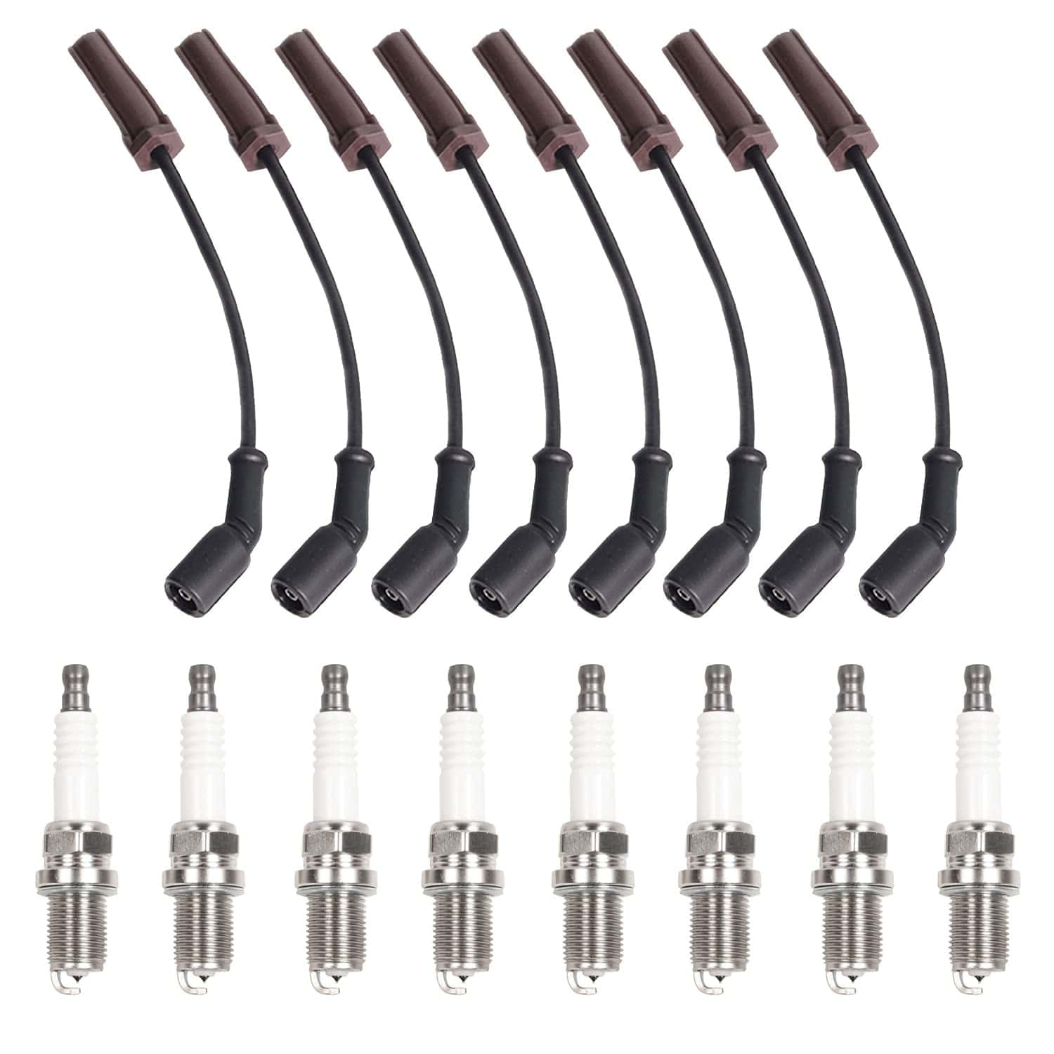 MCK 8x Bujía de Platino con Cableado Compatible con