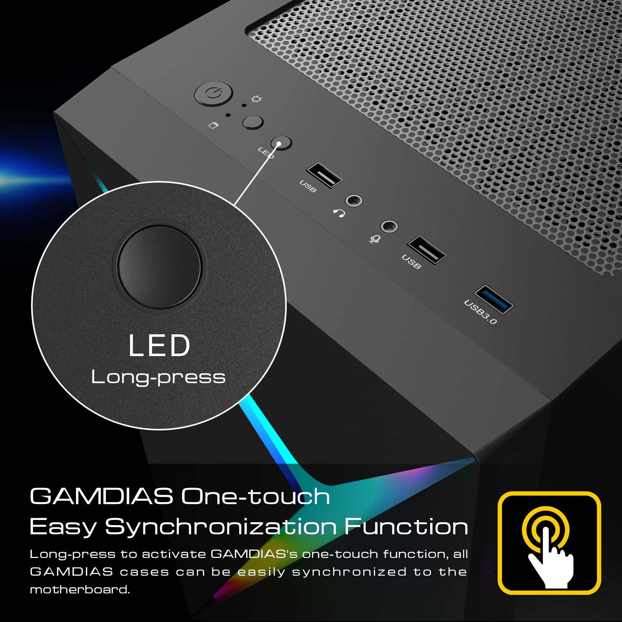 GAMDIAS Torre de ordenador para juegos de gama media ATX - Imagen 9