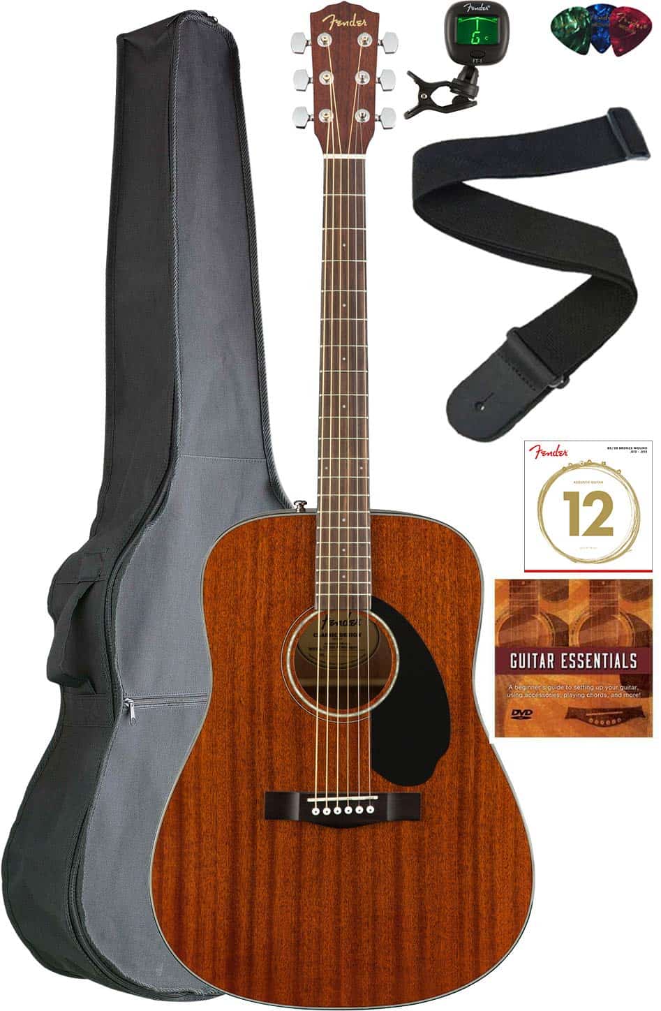 Guitarra Acústica Dreadnought Fender CD-60S Top Sólido -