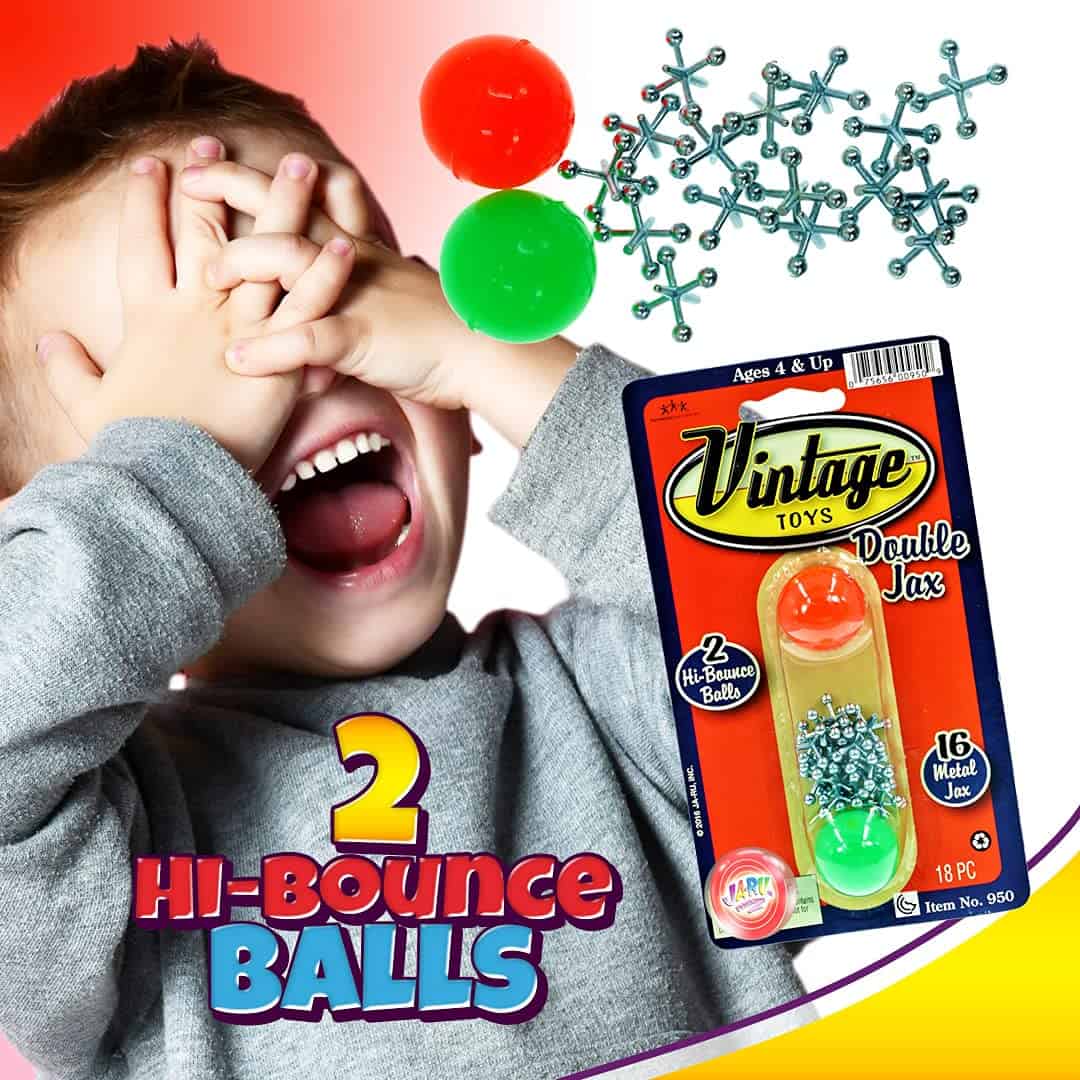 JA-RU Vintage Metal Jacks Game Set/Two Bouncy Balls. (12 - Imagen 7