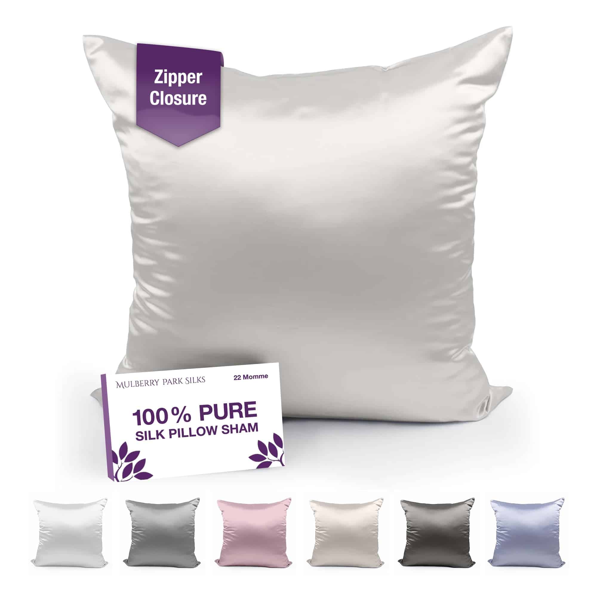 Funda de Almohada de Seda 100% Mulberry Park -Marfil