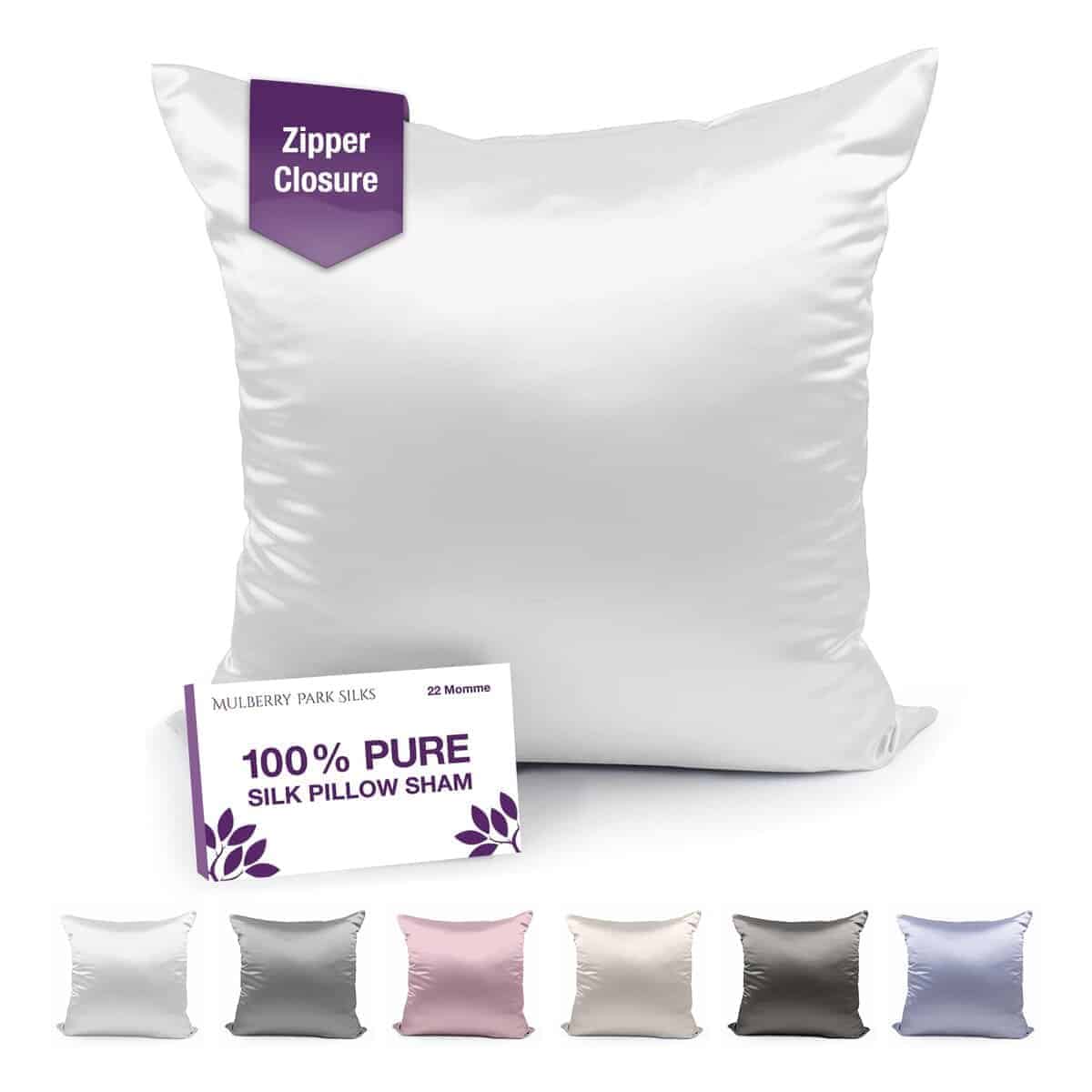 Funda de almohada de seda 100% Mulberry Park -Blanco