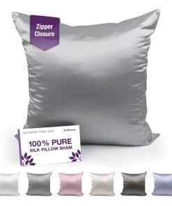 Funda de almohada de seda 100% Mulberry Park -Plateado