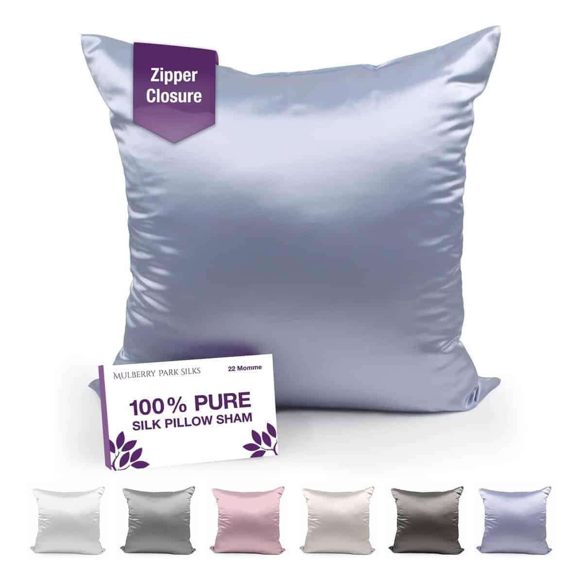Funda de almohada de seda 100% Mulberry Park -Azul acero