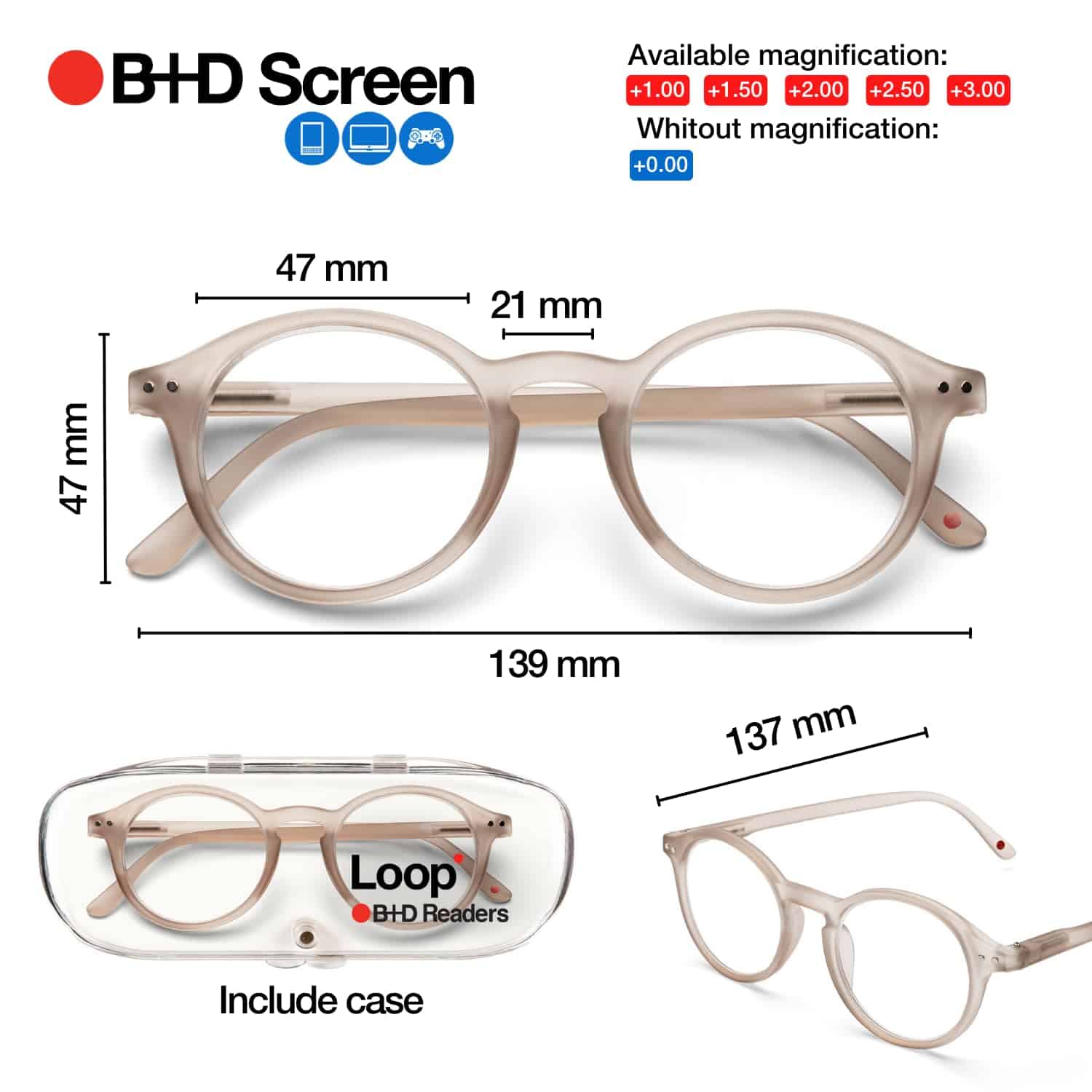 Lentes de Lectura Bloqueo de Luz Azul Loop Readers PC Tacto - Imagen 5