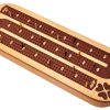 Tablero de Cribbage de Madera de 4 Pistas -Arce / Palo de Ro