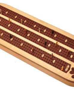 Tablero de Cribbage de Madera de 4 Pistas -Arce / Palo de Ro