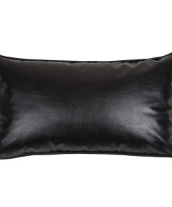 Funda de cojín de cuero falso negro de pillowerus 14"x24"
