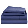 Juego de sábanas de 400 hilos 100% algodón - Azul Índigo -