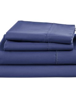 Juego de sábanas de 400 hilos 100% algodón - Azul Índigo -