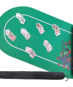 Tapete de Poker Jigitz Verde y Blanco 70 x 35 pulgadas