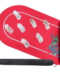 Tapete de Poker Jigitz Rojo y Blanco 70 x 35in - Tapete de