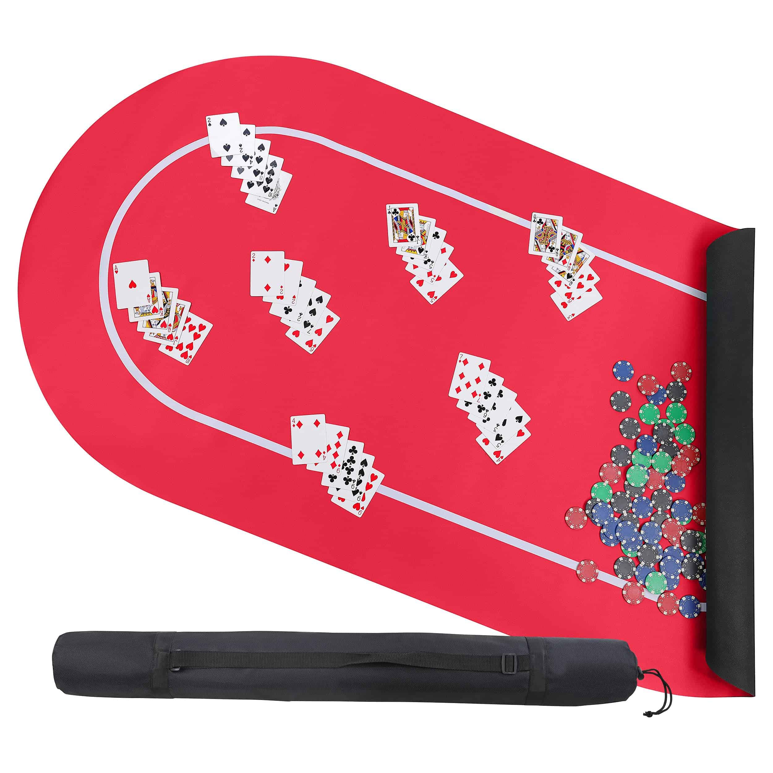 Tapete de Poker Jigitz Rojo y Blanco 70 x 35in - Tapete de