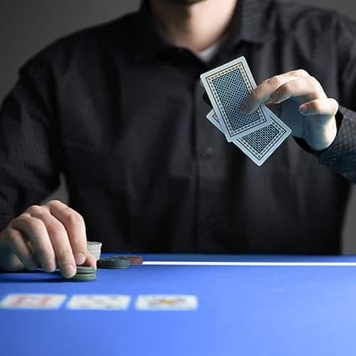 Tapete de póker Jigitz Azul y Blanco 70 x 35 pulgadas - Imagen 7