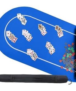 Tapete de póker Jigitz Azul y Blanco 70 x 35 pulgadas