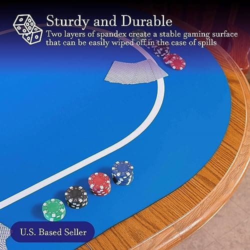 Tapete de póker Jigitz Azul y Blanco 70 x 35 pulgadas - Imagen 5