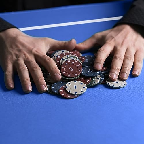 Tapete de póker Jigitz Azul y Blanco 70 x 35 pulgadas - Imagen 8