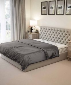 Funda de edredón de seda pura Mulberry -Gris metálico