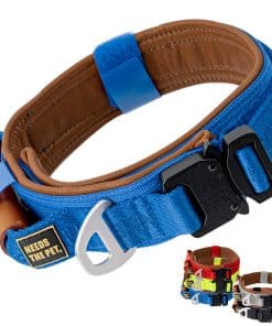 Collar Cómodo de Cuero de Vaca Acolchado para Perros de