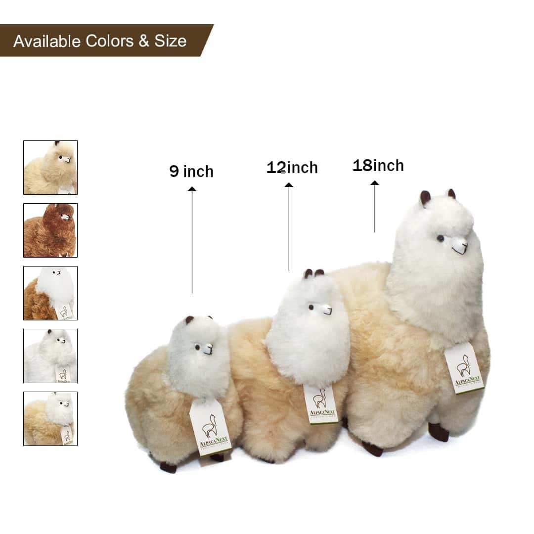 Peluche de AlpacaNext Llama - 12 pulgadas. -Beige y Blanco - Imagen 8