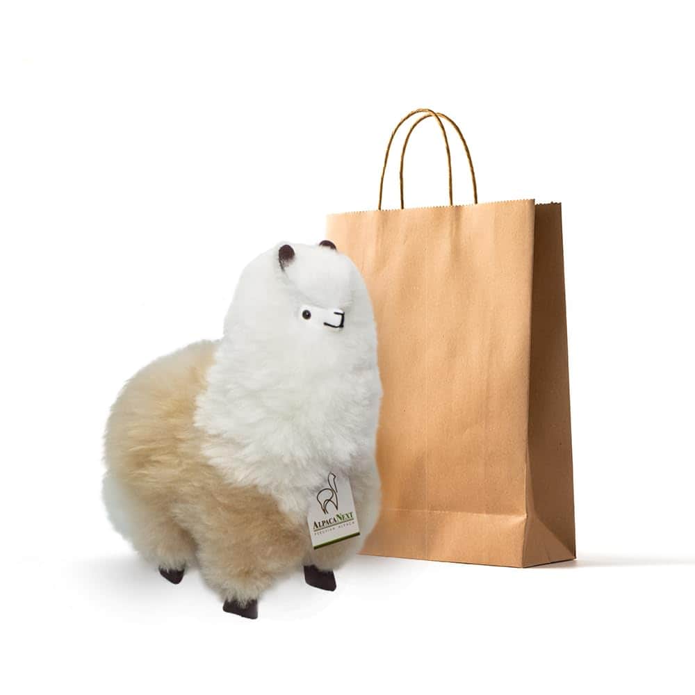 Peluche de AlpacaNext Llama - 12 pulgadas. -Beige y Blanco - Imagen 9