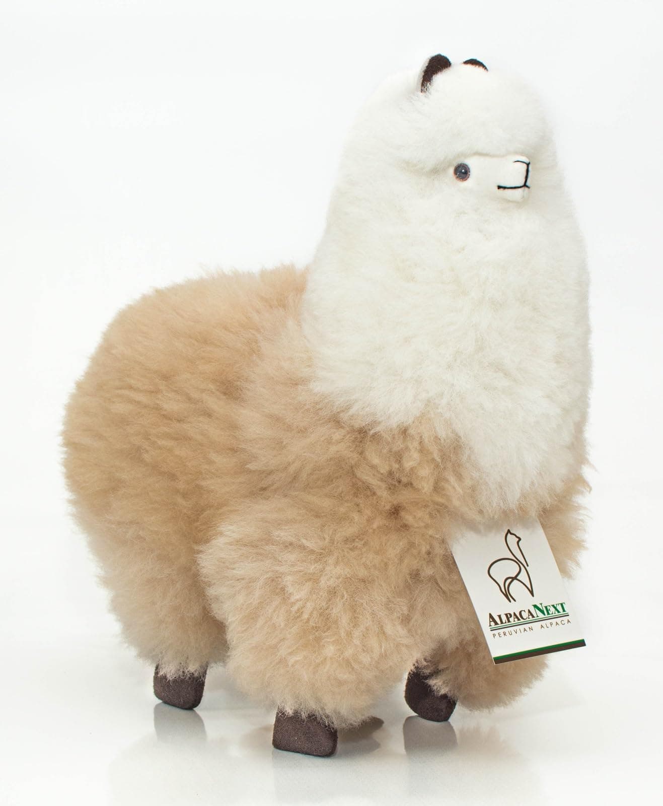 Peluche de AlpacaNext Llama - 12 pulgadas. -Beige y Blanco - Imagen 4