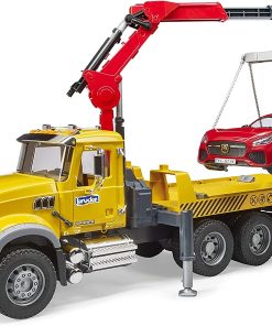 Camión de Remolque Mack Granite con Coche Roadster Bruder