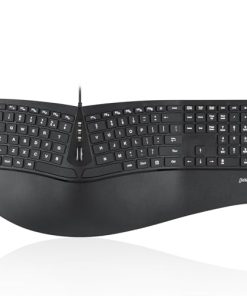 Teclado Ergonómico con Reposamuñecas Ajustable, Teclas