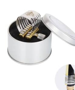 Rochix Ligadura de Acero Inoxidable Plateado para Clarinete