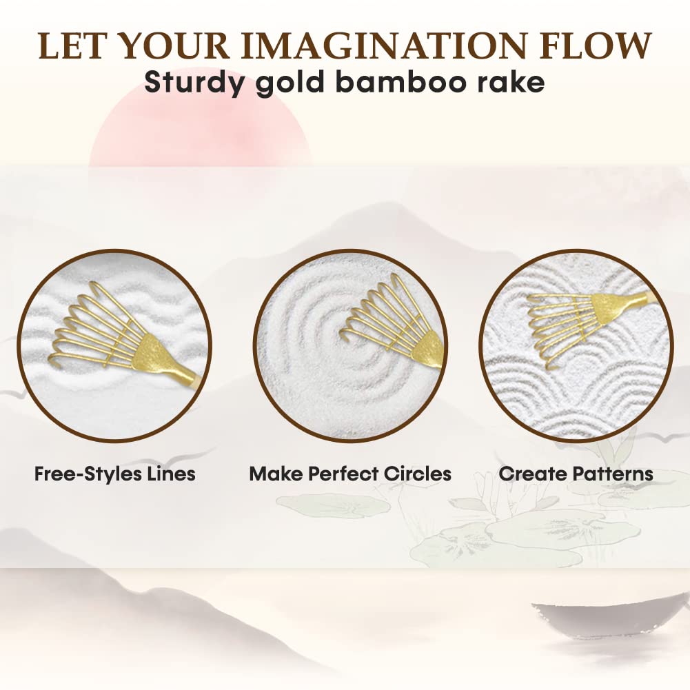 Kit de Jardín Zen para Escritorio, 9.4" Completo Jardines - Imagen 4