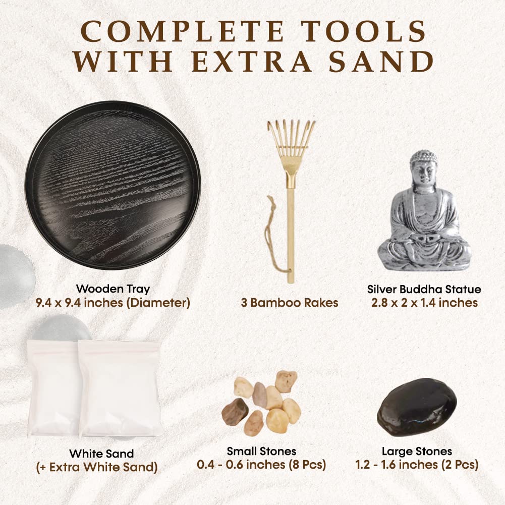 Kit de Jardín Zen para Escritorio, 9.4" Completo Jardines - Imagen 6