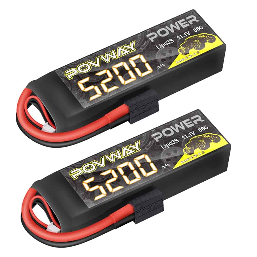 Batería Lipo POVWAY 3S, 5200mAh 11.1V 80C, Batería Lipo RC