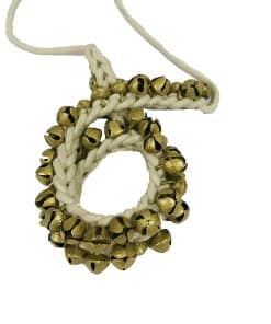 Ghungroo cascabeles para danza blanco con cuerda suave par