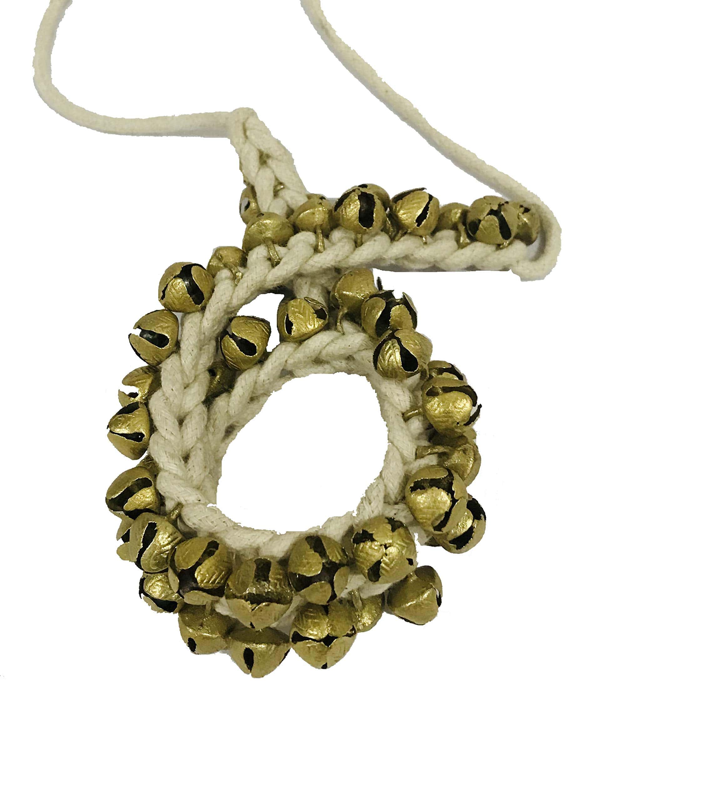 Ghungroo cascabeles para danza blanco con cuerda suave par