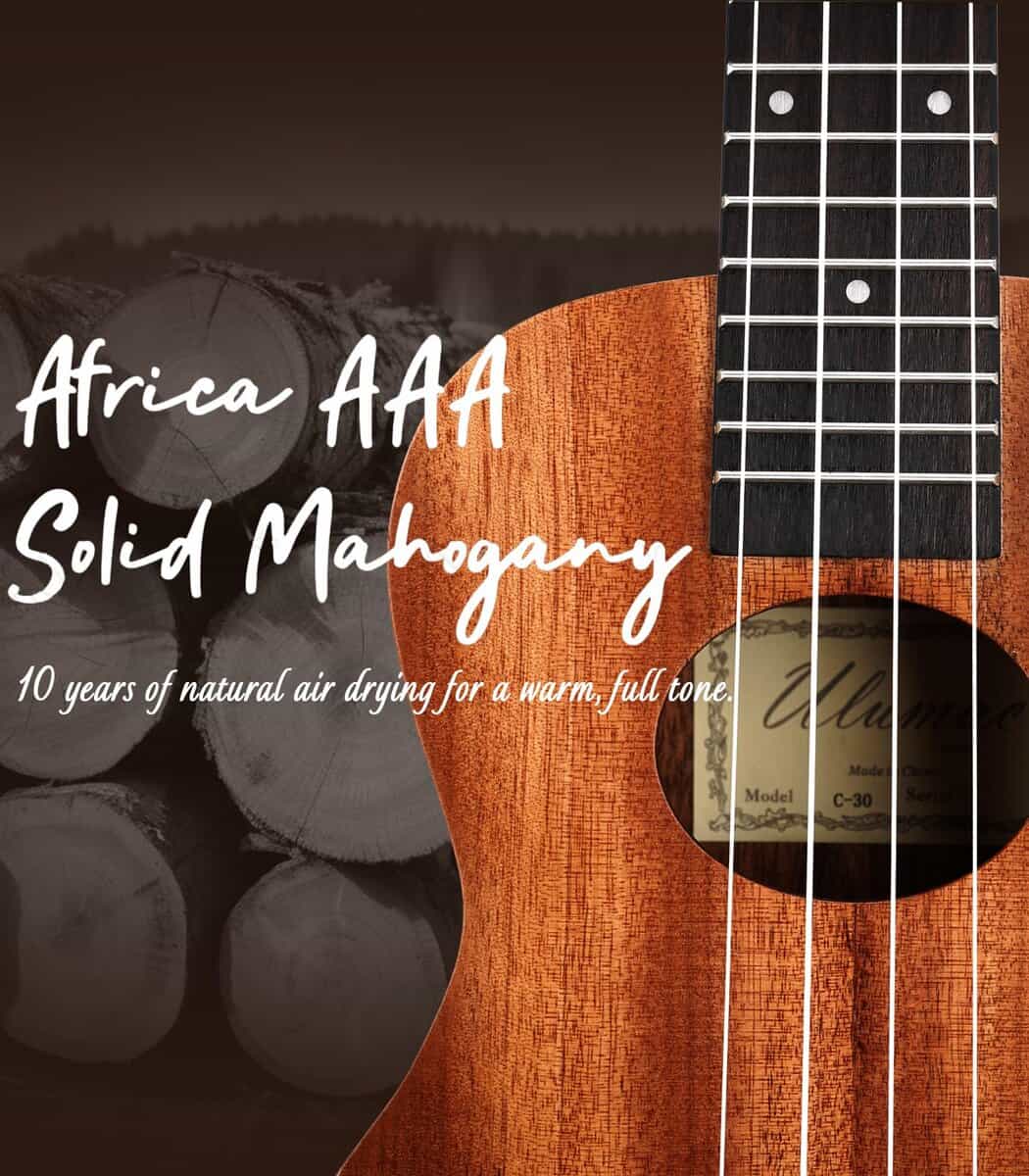 Ukelele de concierto Ulumac, Caoba Maciza de 23 pulgadas - Imagen 4