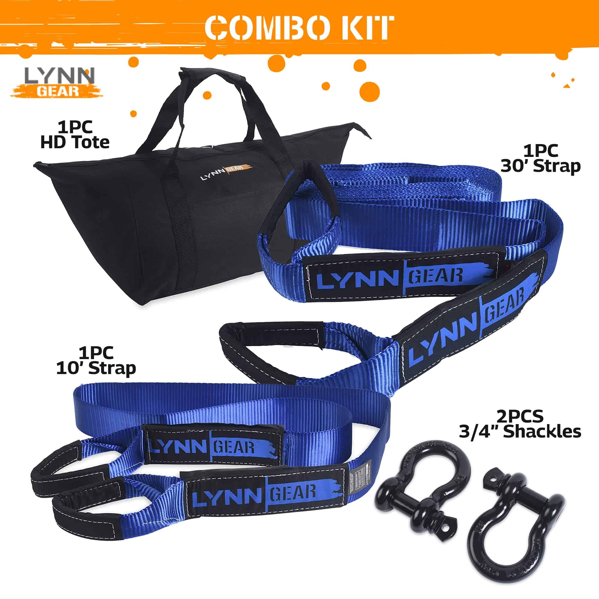 LYNN GEAR - 2PK Juego de Correas de Remolque y Recuperación - Imagen 3
