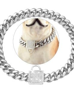 Collar de Cadena para Perro con Cierre de Circonia 10MM
