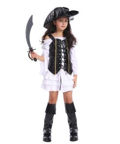 Disfraz de Pirata Lindo para Niñas Halloween (M-7-9 años)