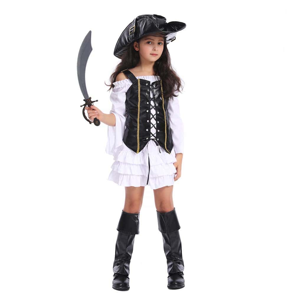 Disfraz de Pirata Lindo para Niñas Halloween (M-7-9 años)