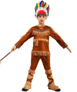 Disfraz de Cosplay de Halloween para Niños Indios Nativos