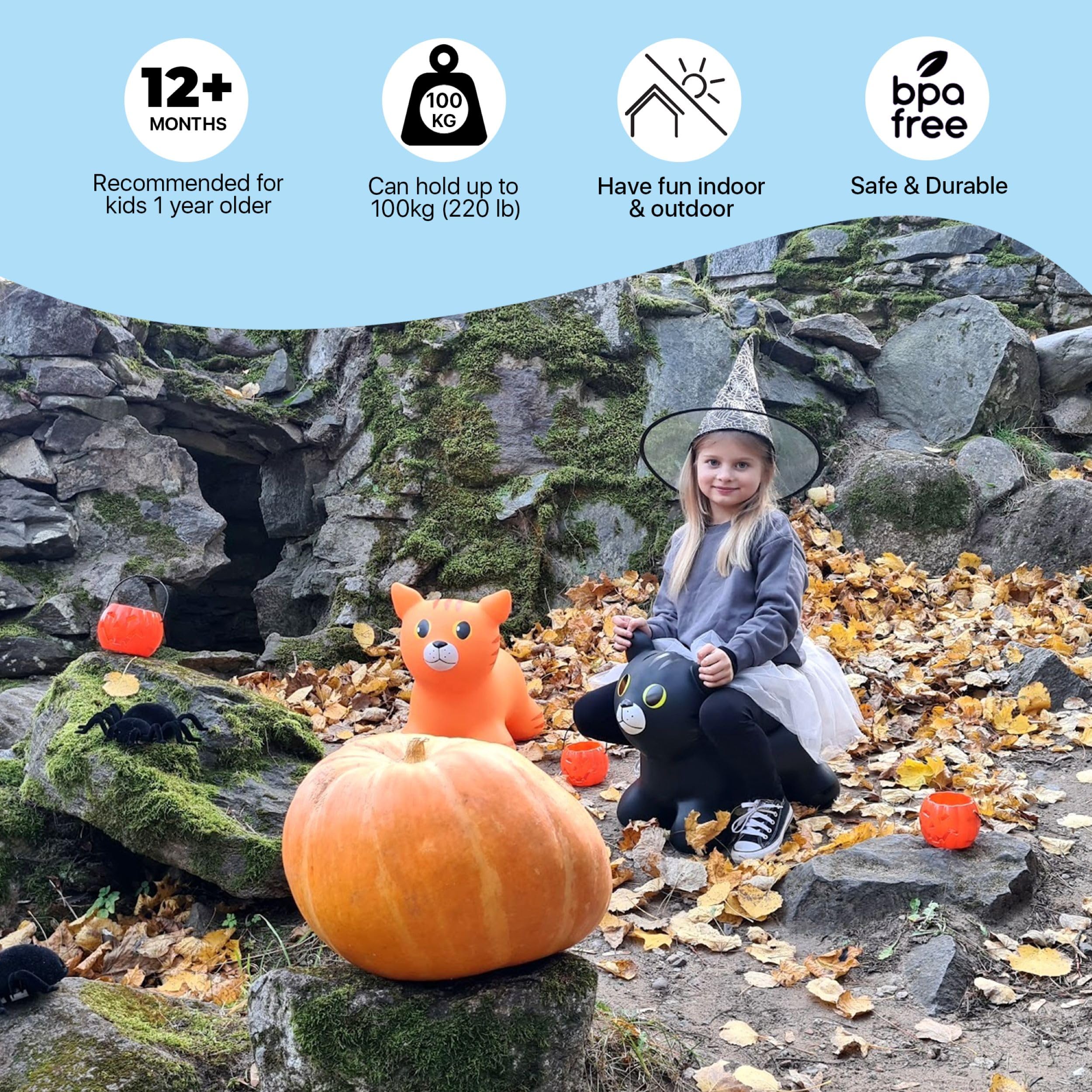 GERARDO'S Toys - Kids Bouncy Animal Hopper - Gato Negro | - Imagen 6