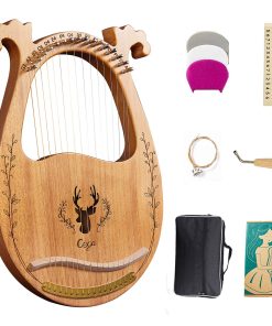 Arpa Lira, Arpa de 16 Cuerdas de Madera Maciza de Caoba con