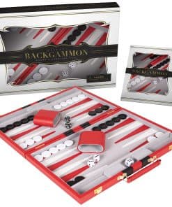 Juego de Backgammon 18 pulgadas, Grande - -Rojo