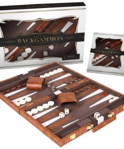 Juego de Backgammon 18 pulgadas, Grande - -Brown