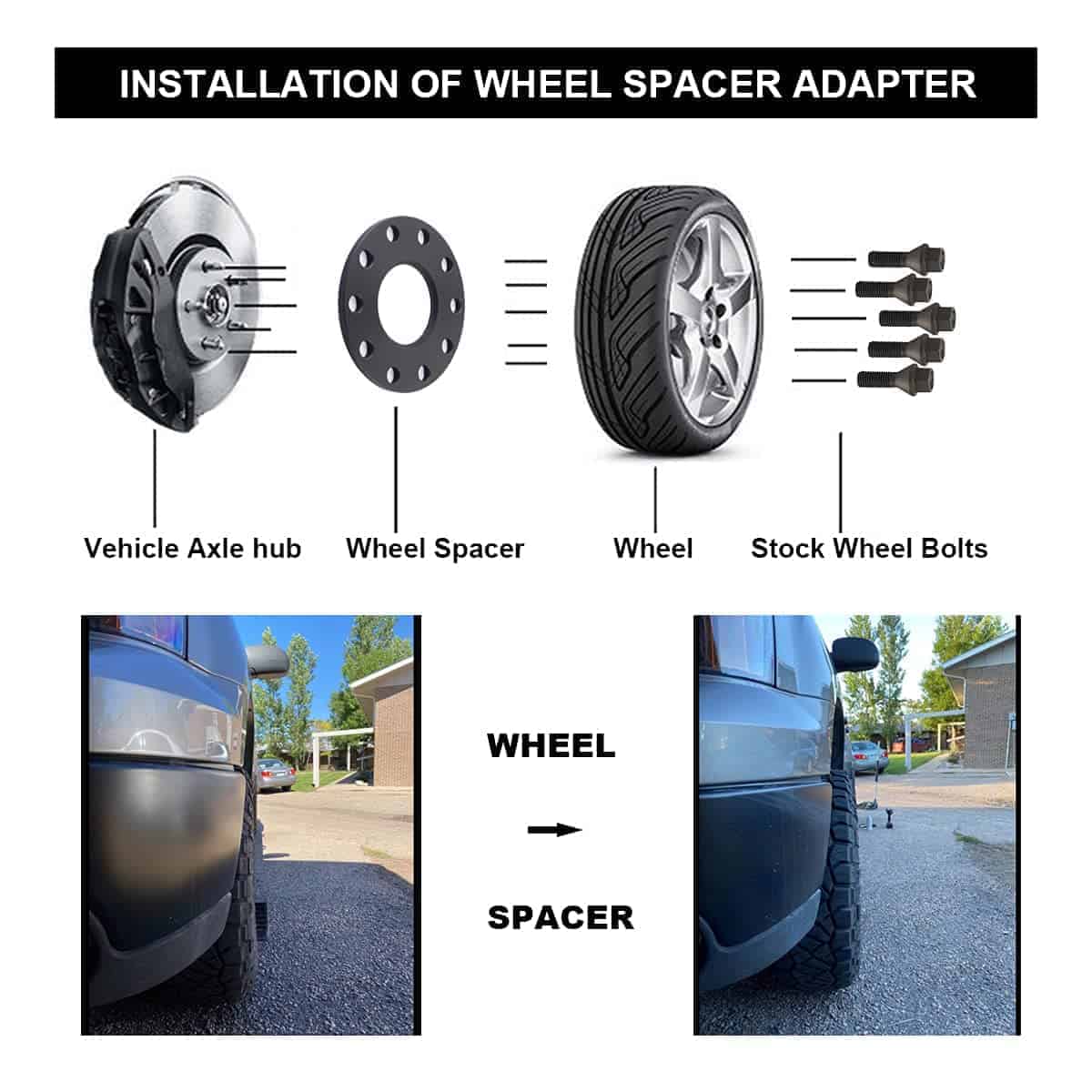 VLAOSCHI Espaciadores de Rueda Universal Forjados 6x5.5 - Imagen 3